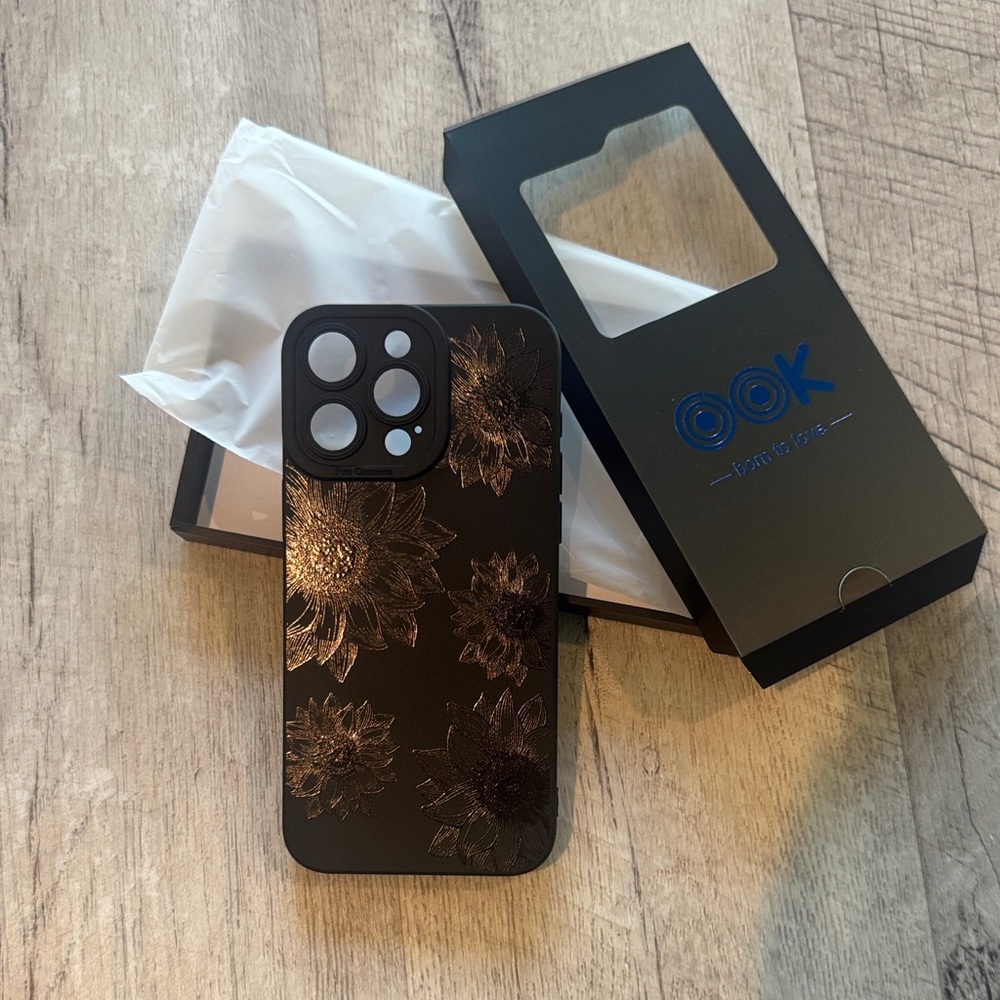 Black Floral Phone Case for iPhone 15 ProMax